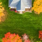 Ohio lawn prepared for fall with aeration and natural fertilization for healthy growth